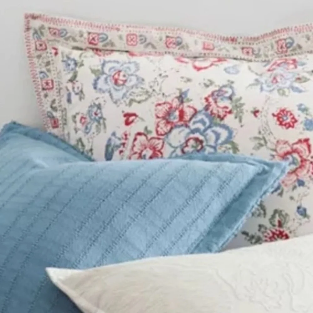 Ralph Lauren LUCIE Pillowcase Sham Blockprint Ikat Cotton Standard 26 x 20